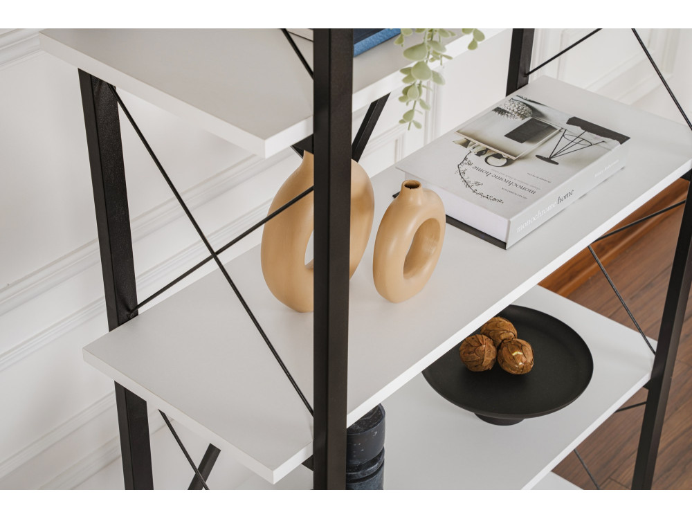 Librería de madera "Elysian" - 90 x 33 x 180 cm - BlancoNegro