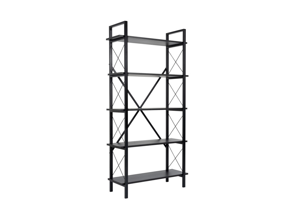 Librería de madera "Elysian" - 90 x 33 x 180 cm - Madera NegraMadera Negra