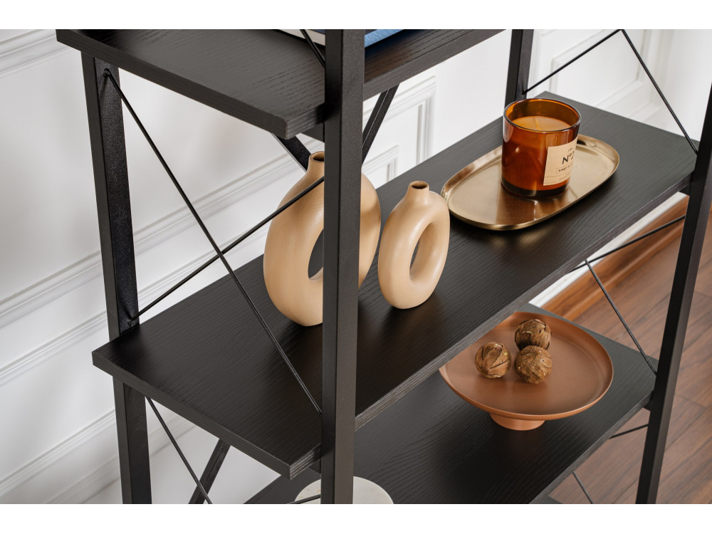 Librería de madera "Elysian" - 90 x 33 x 180 cm - Madera NegraMadera Negra