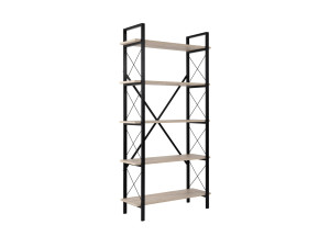 Librería de madera "Elysian" - 90 x 33 x 180 cm - TravertinoNegro