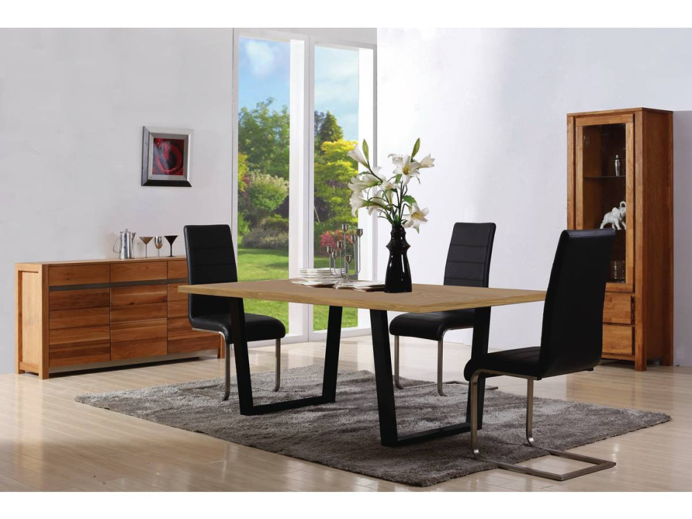 Mesa de Comedor "Hollywood" Roble / Negro - 200 x 100 x 76 cm