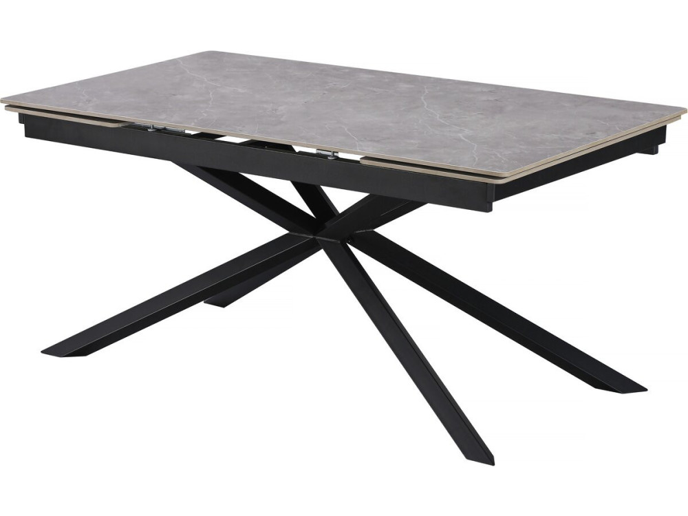 Mesa de comedor extensible de cerámica para 6 a 10 personas "Celeste" - Gris jaspeado