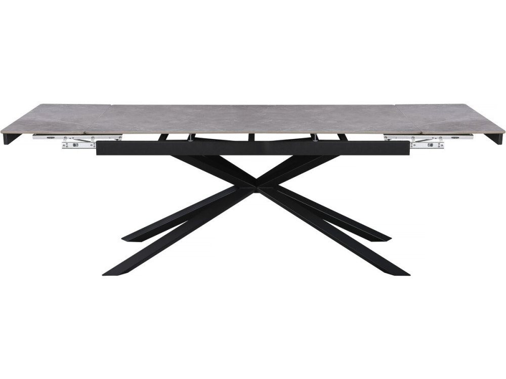 Mesa de comedor extensible de cerámica para 6 a 10 personas "Celeste" - Gris jaspeado