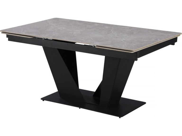 Mesa de comedor extensible de cerámica - 160/240 cm - 6 a 10 personas "Nova" - Gris jaspeado
