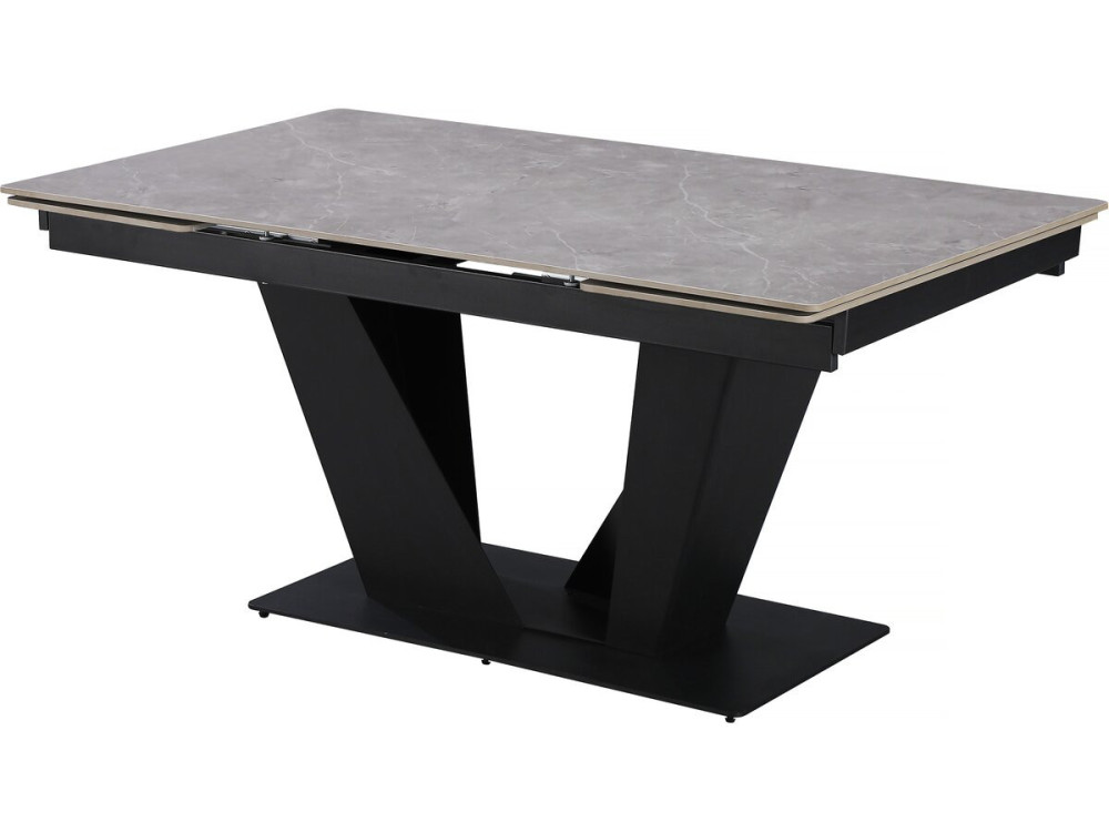 Mesa de comedor extensible de cerámica - 160/240 cm - 6 a 10 personas "Nova" - Gris jaspeado