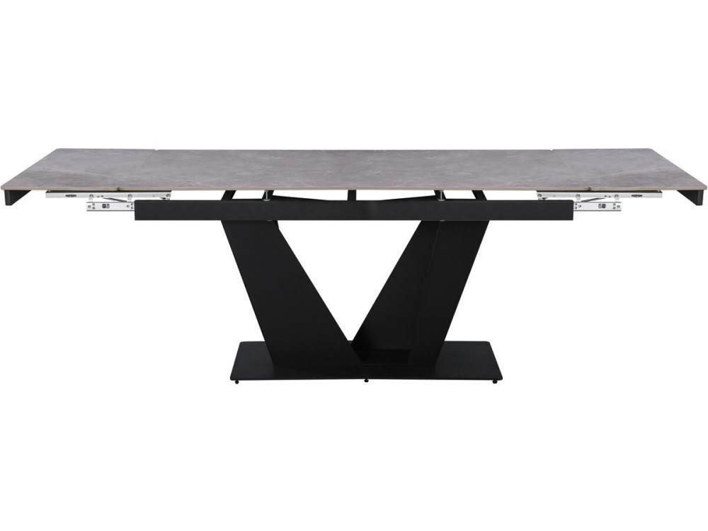 Mesa de comedor extensible de cerámica - 160/240 cm - 6 a 10 personas "Nova" - Gris jaspeado
