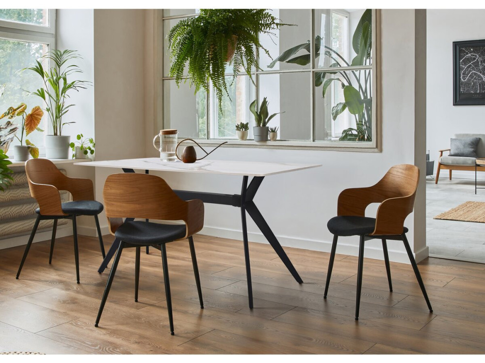 Mesa de comedor de cerámica "Boreal" - 4 a 6 personas - 160 cm - Blanco