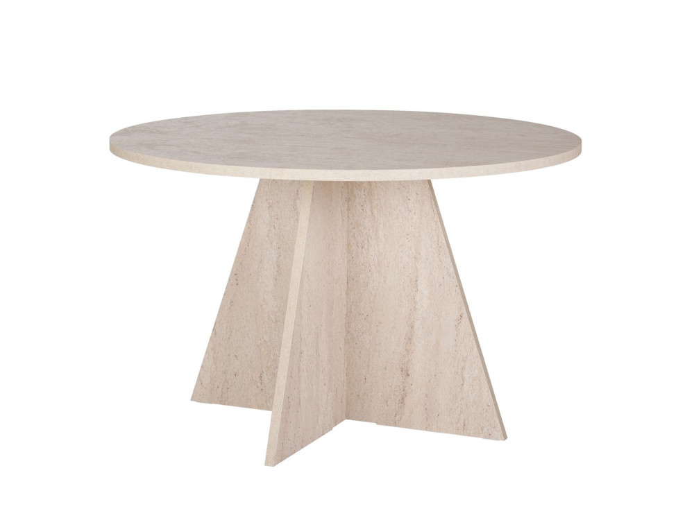 Mesa de comedor de madera "Virella" - 120 x 120 x 75 cm - Travertino