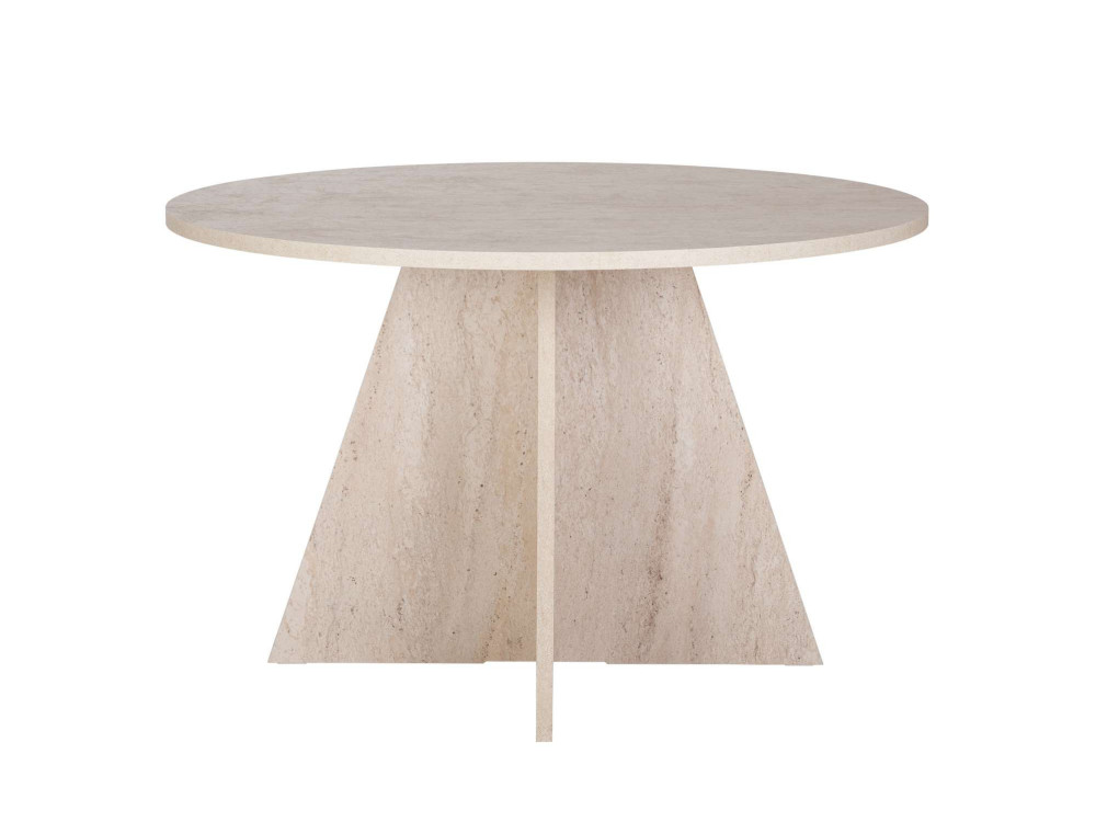 Mesa de comedor de madera "Virella" - 120 x 120 x 75 cm - Travertino