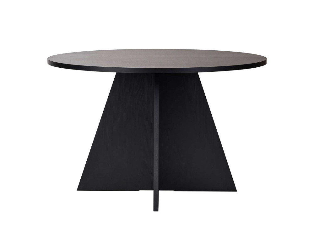 Mesa de comedor de madera "Virella" - 120 x 120 x 75 cm - Madera negra