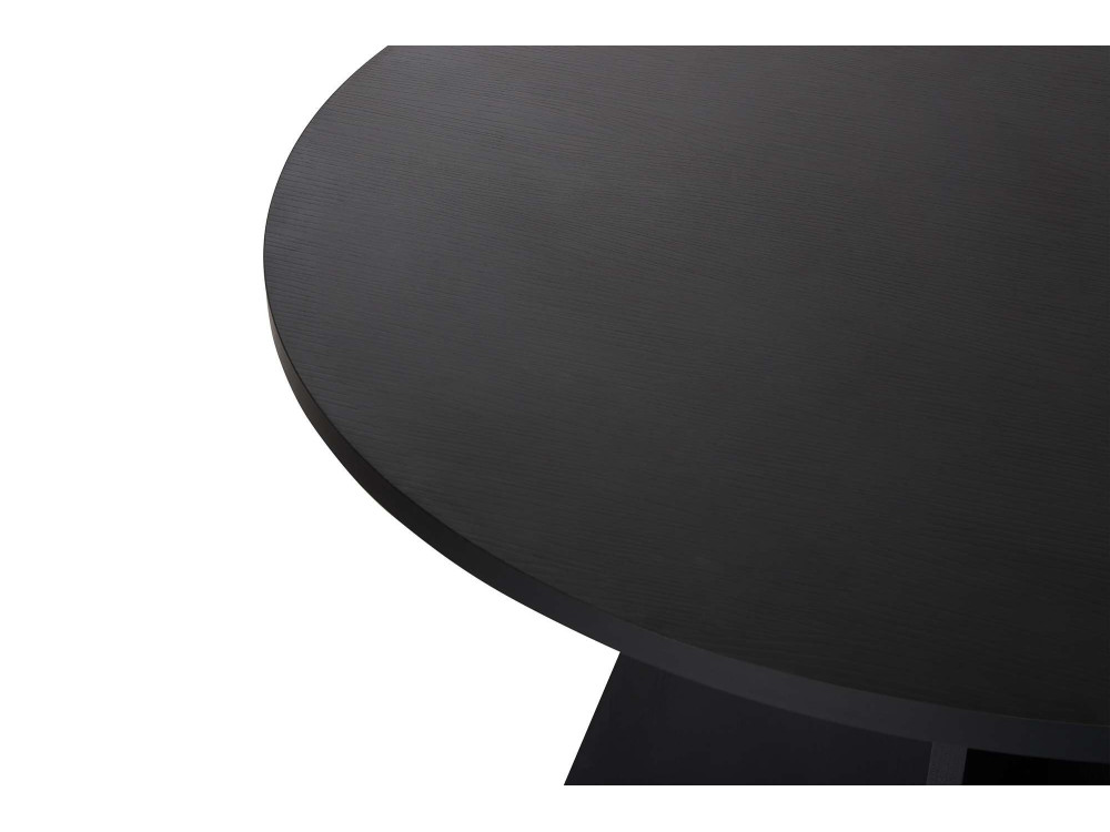 Mesa de comedor de madera "Virella" - 120 x 120 x 75 cm - Madera negra