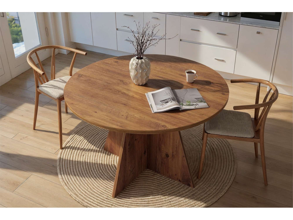Mesa de comedor de madera "Virella" - 120 x 120 x 75 cm - pino atlántico