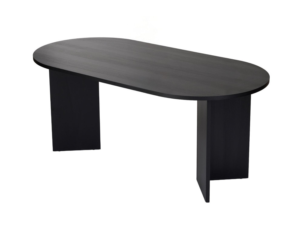 Mesa de comedor de madera "Sablin" - 180 x 89 x 75 cm - Madera negra