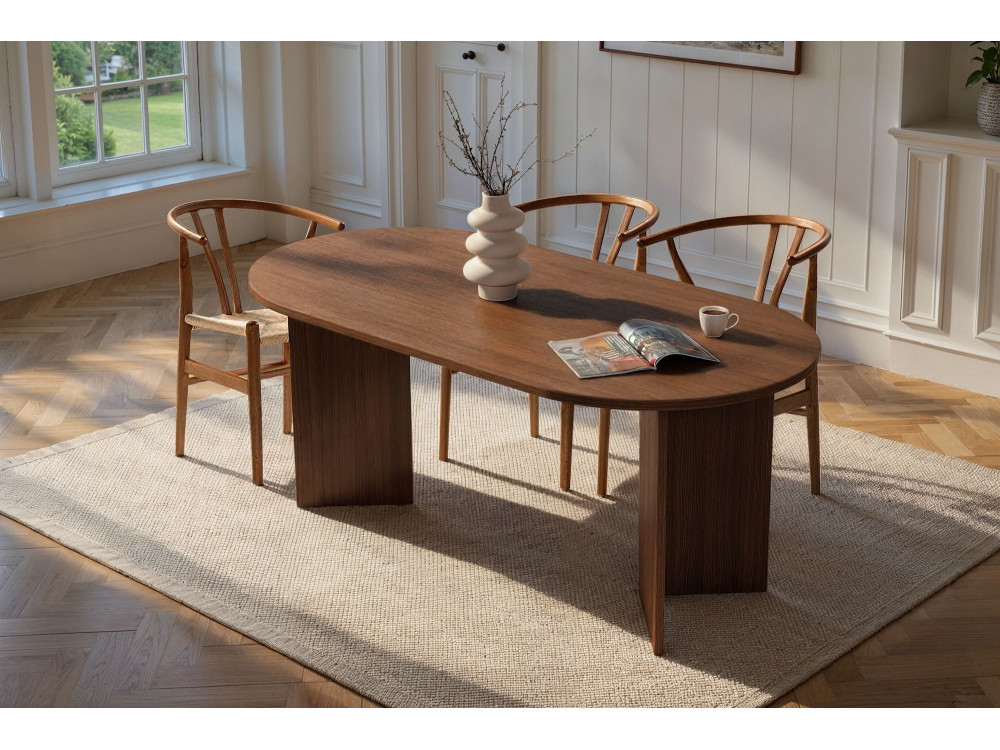 Mesa de comedor de madera "Sablin" - 180 x 89 x 75 cm - Nogal