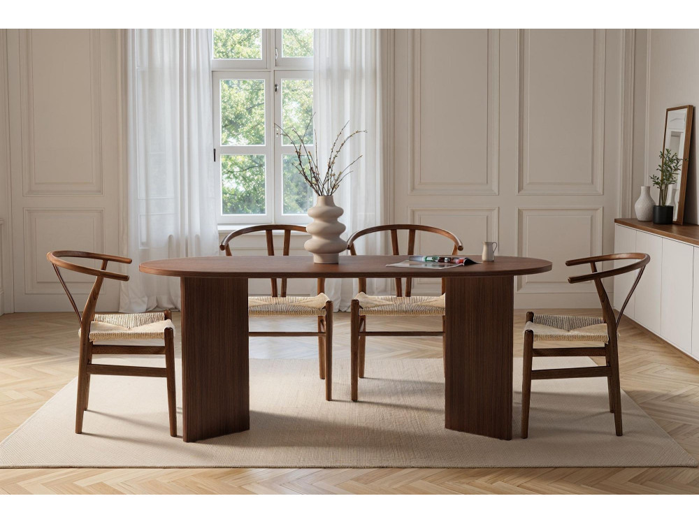Mesa de comedor de madera "Sablin" - 180 x 89 x 75 cm - Nogal