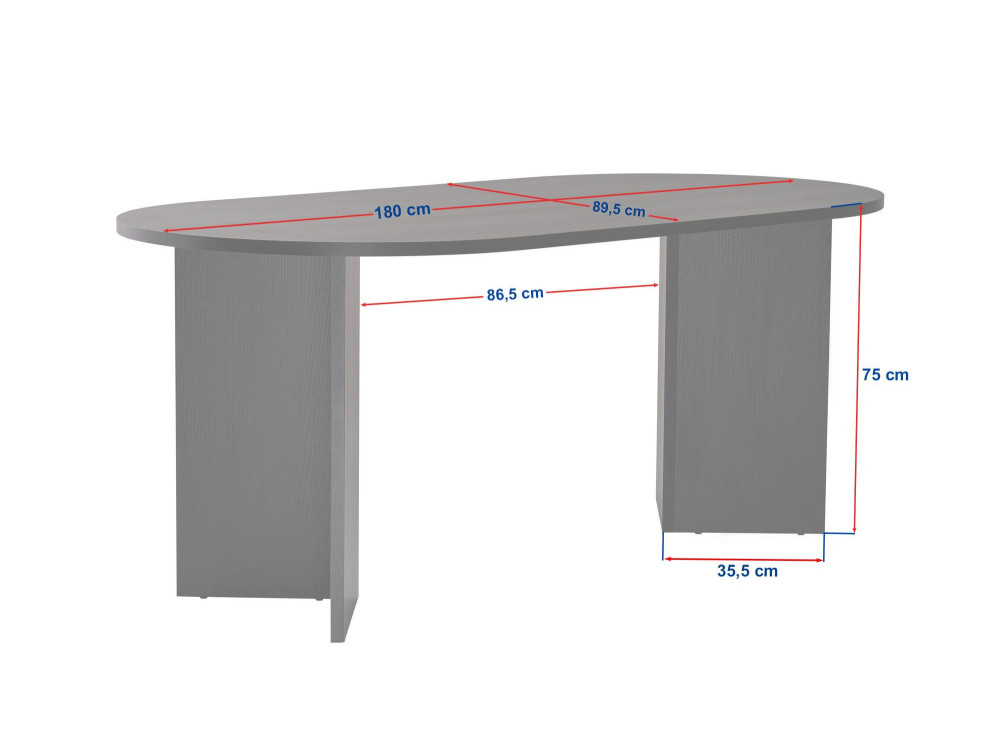 Mesa de comedor de madera "Sablin" - 180 x 89 x 75 cm - Nogal