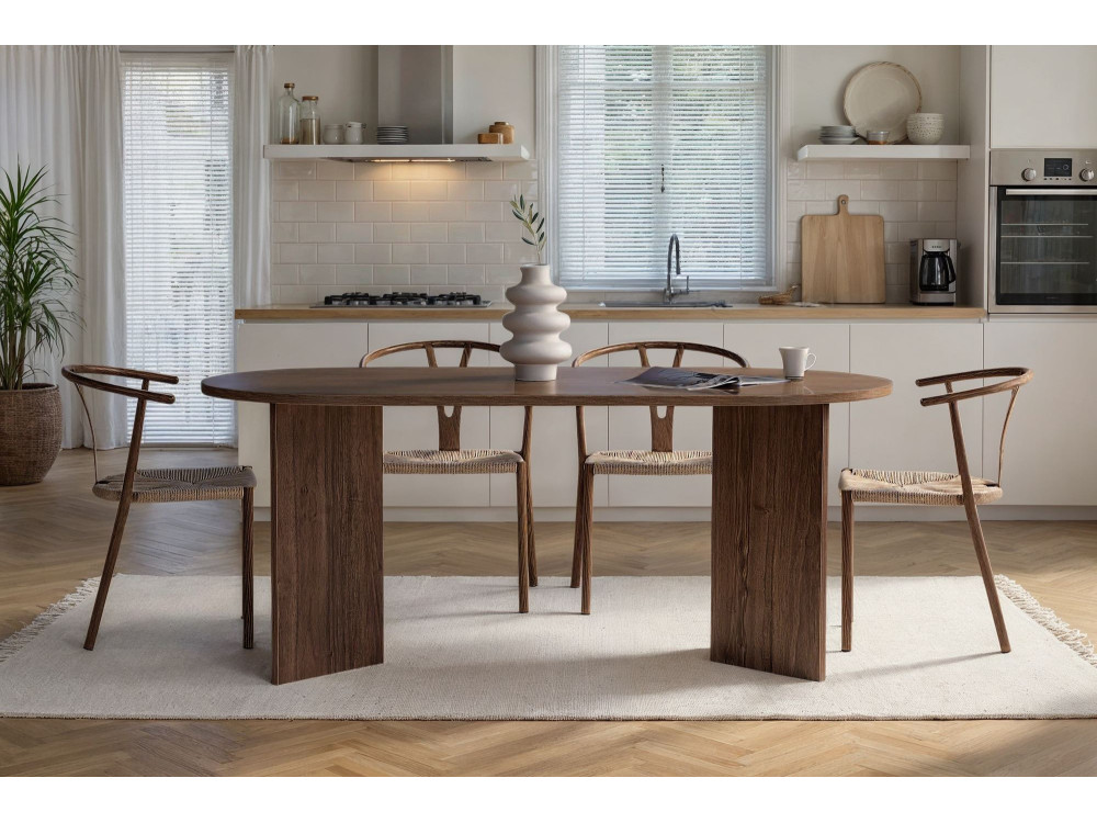 Mesa de comedor de madera "Sablin" 180 x 90 x 75 cm - Nogal