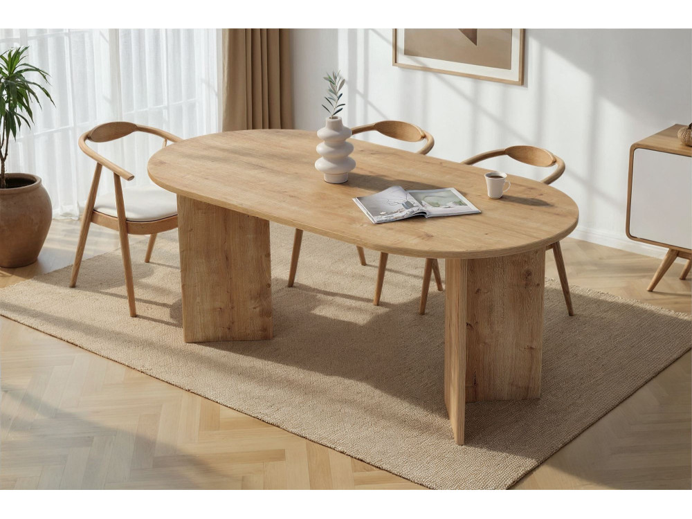 Mesa de comedor de madera "Sablin" 180 x 90 x 75 cm - Roble zafiro