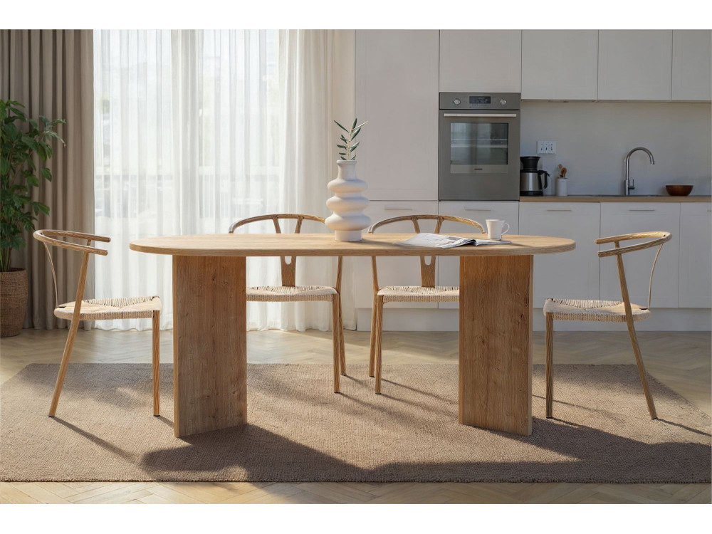 Mesa de comedor de madera "Sablin" 180 x 90 x 75 cm - Roble zafiro