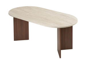 Mesa de comedor de madera "Sablin" 180 x 90 x 75 cm - Travertino