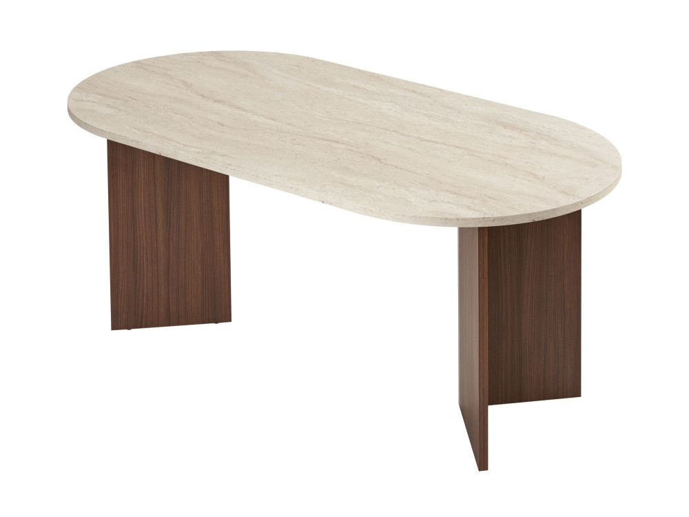 Mesa de comedor de madera "Sablin" 180 x 90 x 75 cm - Travertino