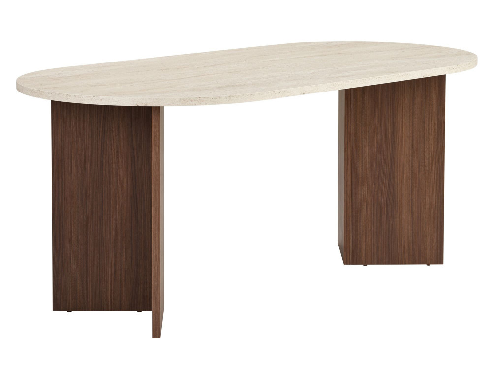 Mesa de comedor de madera "Sablin" 180 x 90 x 75 cm - Travertino