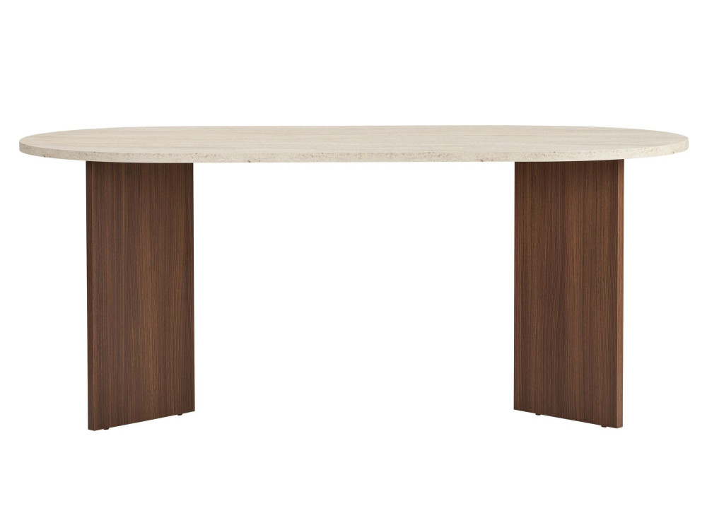 Mesa de comedor de madera "Sablin" 180 x 90 x 75 cm - Travertino