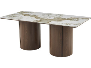 Mesa de comedor rectangular de cerámica Pendora "Milano" - 6 plazas - Marrón