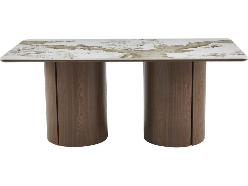 Mesa de comedor rectangular de cerámica Pendora "Milano" - 6 plazas - Marrón