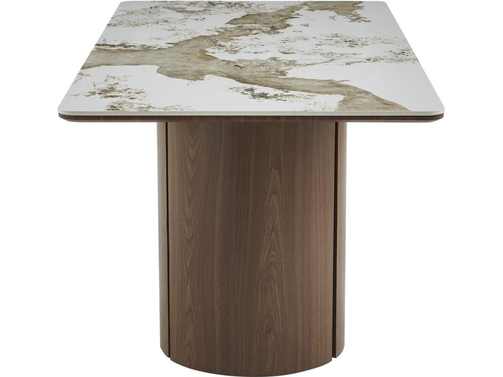 Mesa de comedor rectangular de cerámica Pendora "Milano" - 6 plazas - Marrón