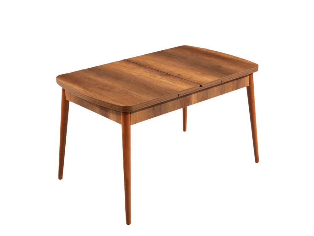 Mesa de comedor de madera extensible "Barok" - 78 x 132 x 80 cm - Nogal