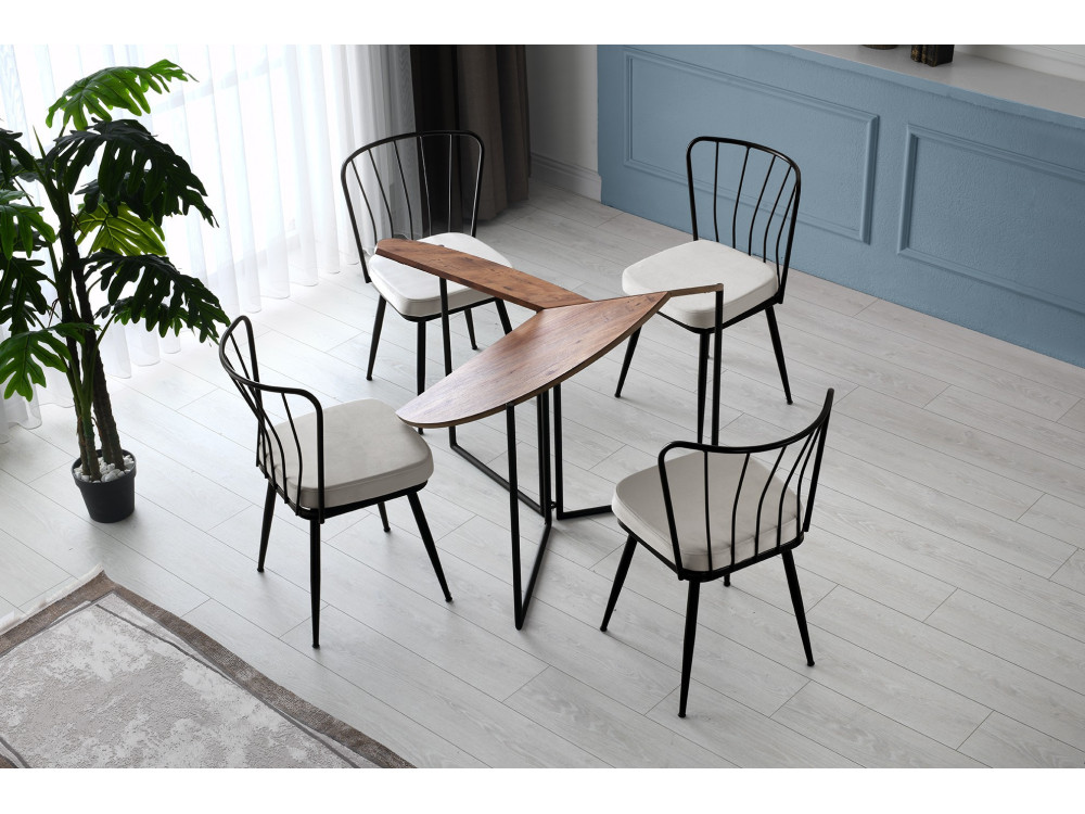 Mesa de comedor de madera "Yaprak" - 100 x 100 x 72 cm - Pino Atlántico