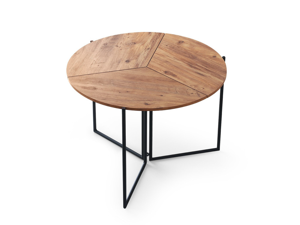 Mesa de comedor de madera "Yaprak" - 100 x 100 x 72 cm - Pino Atlántico