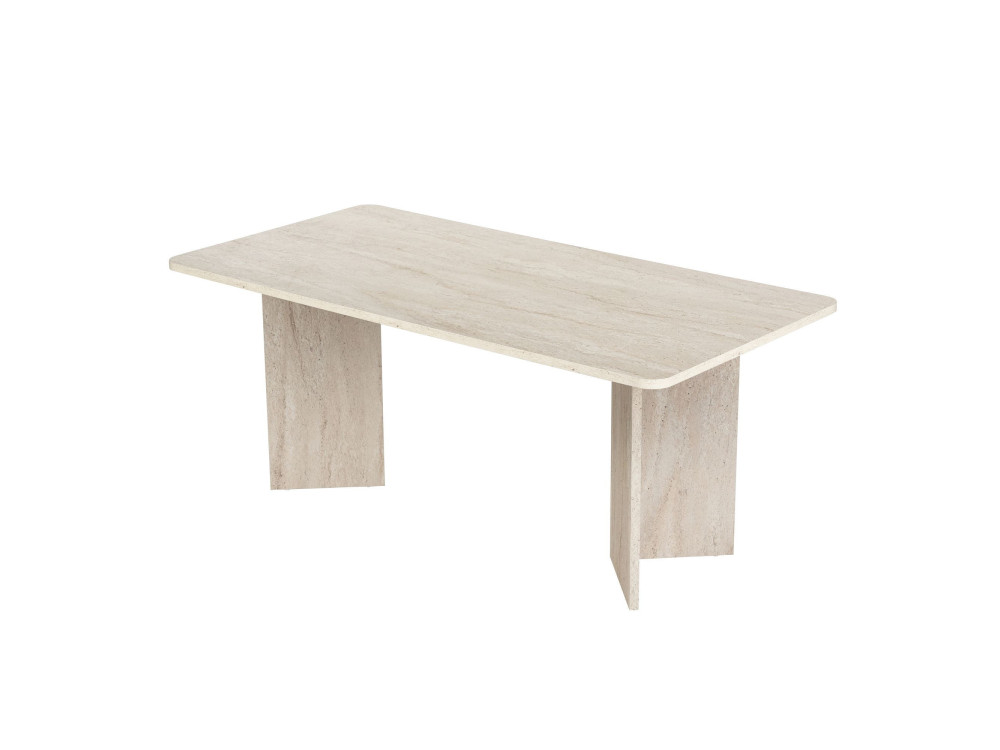 Mesa de comedor de madera "Linza" 180 x 90 x 75 cm - Travertino