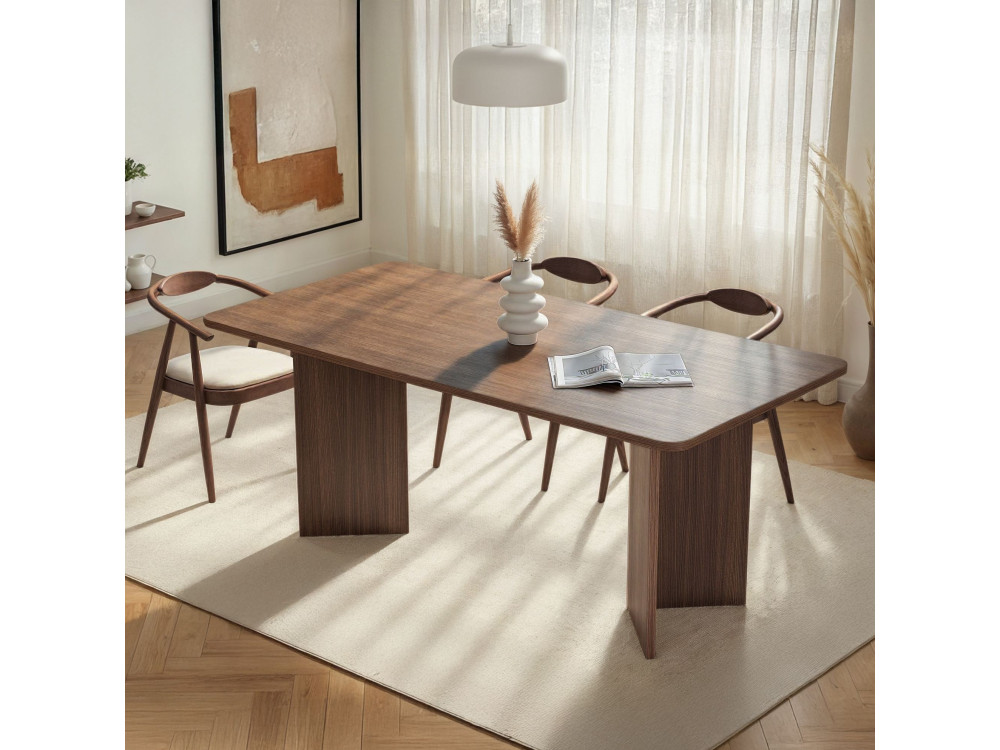 Mesa de comedor de madera "Linza" 180 x 90 x 75 cm - Nogal