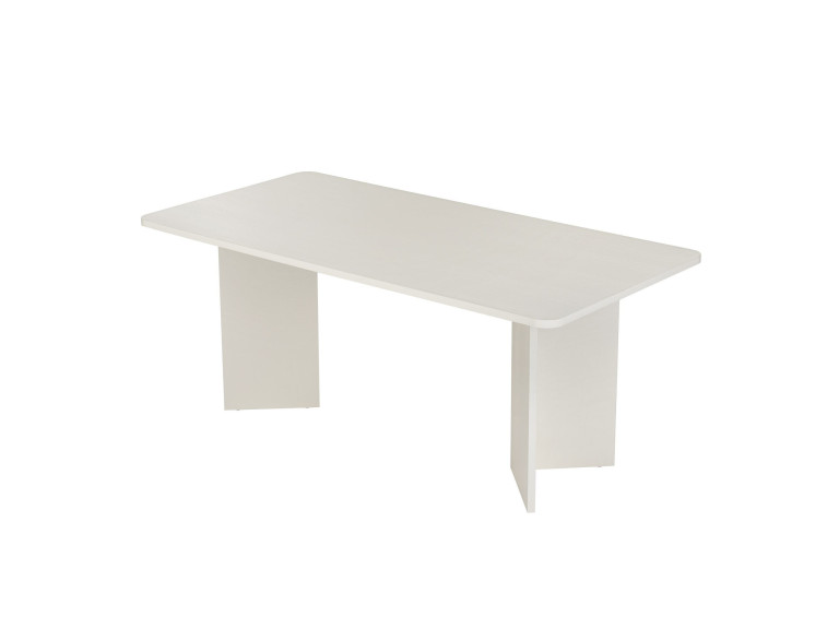 Mesa de comedor de madera "Linza" 180 x 90 x 75 cm - Madera blanca