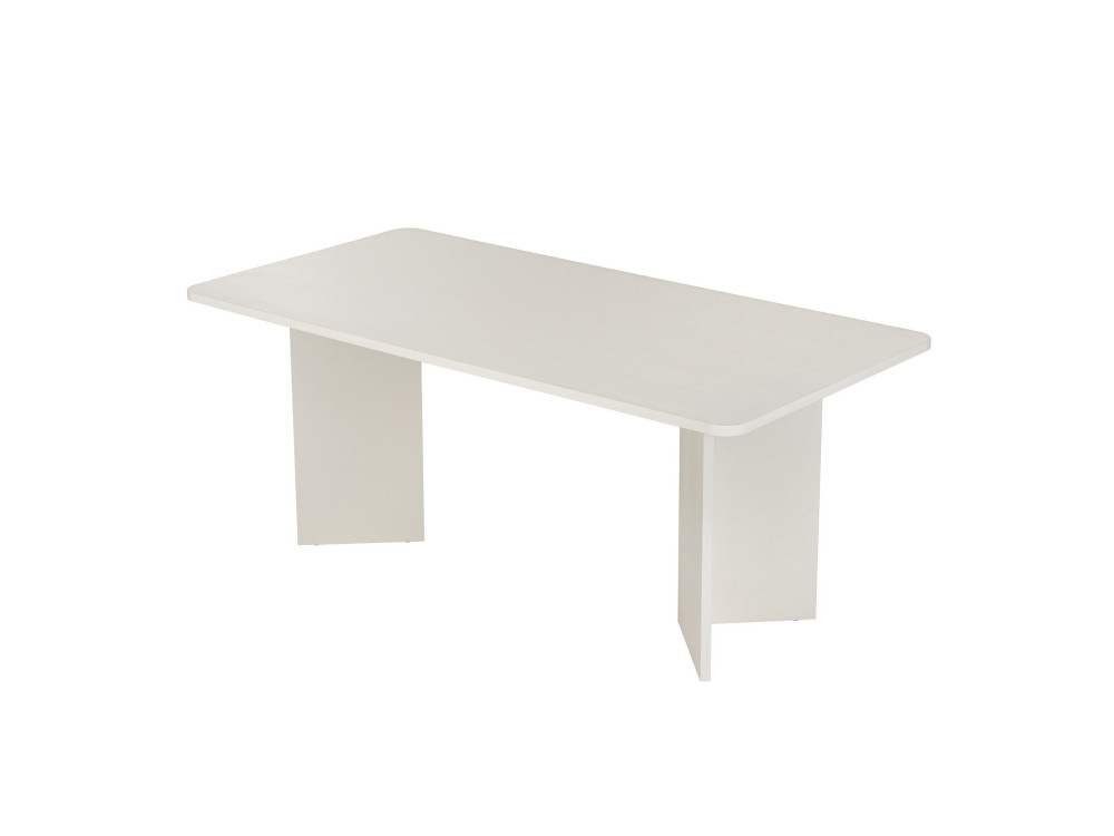 Mesa de comedor de madera "Linza" 180 x 90 x 75 cm - Madera blanca