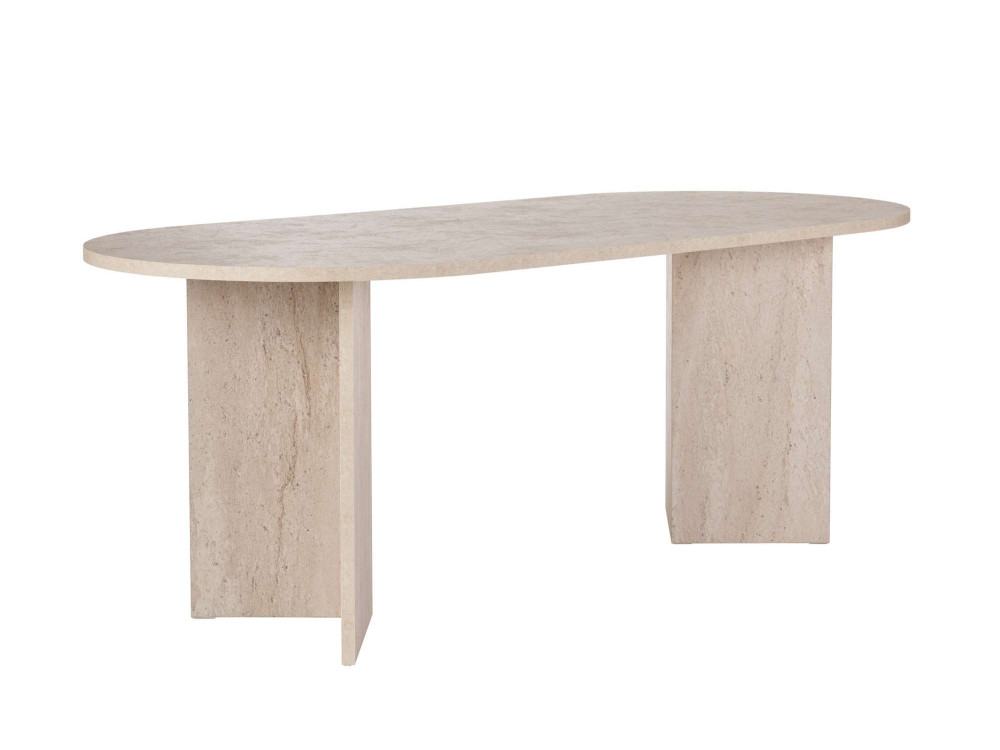 Mesa de comedor de madera "Sabella" 200 x 90 x 75 cm - Travertino