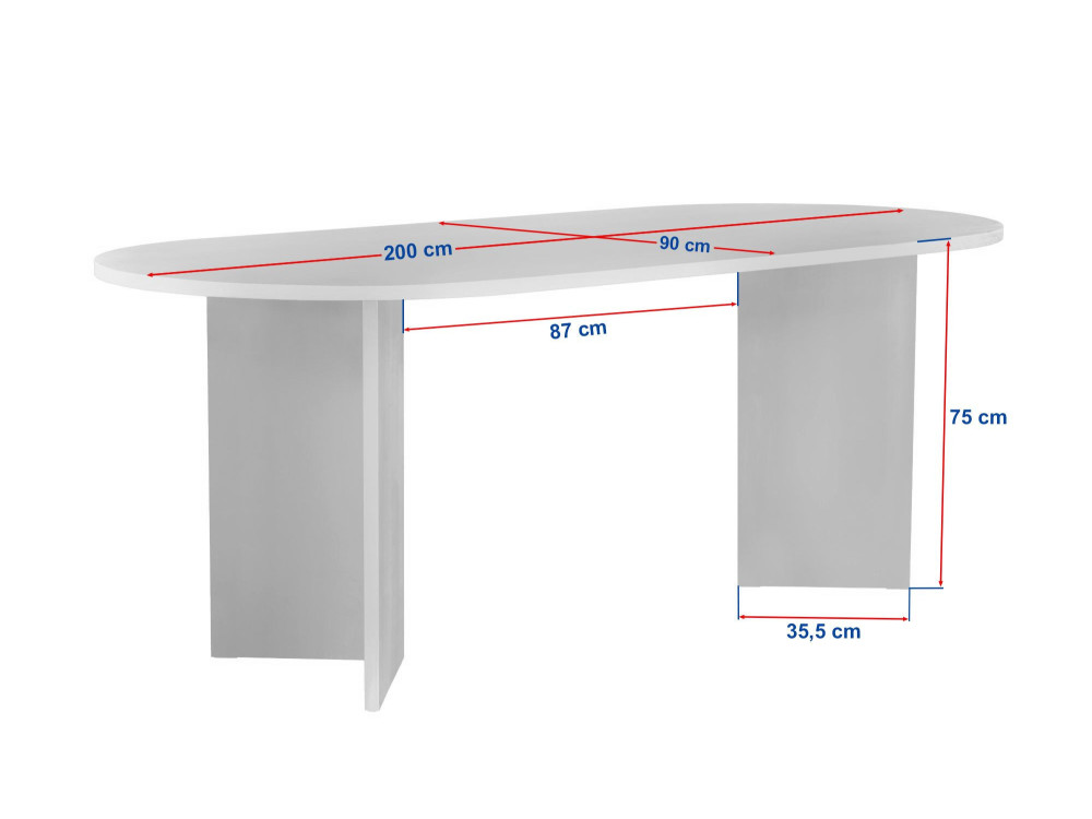 Mesa de comedor de madera "Sabella" 200 x 90 x 75 cm - Travertino