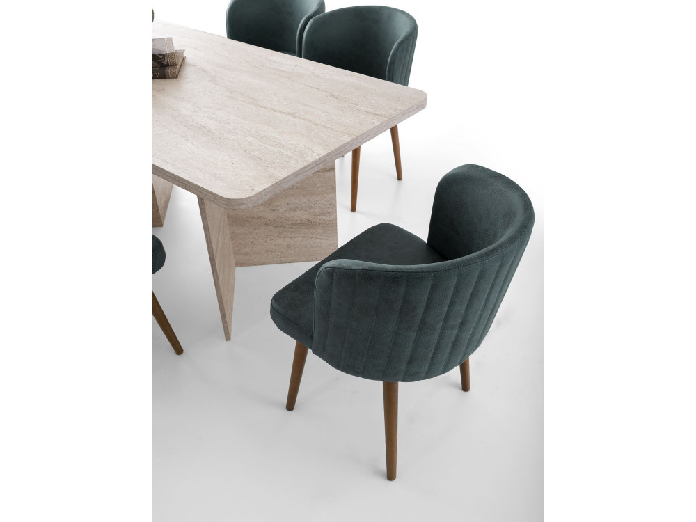 Mesa de comedor de madera "Lizzard" 180 x 90 x 77 cm - Travertino