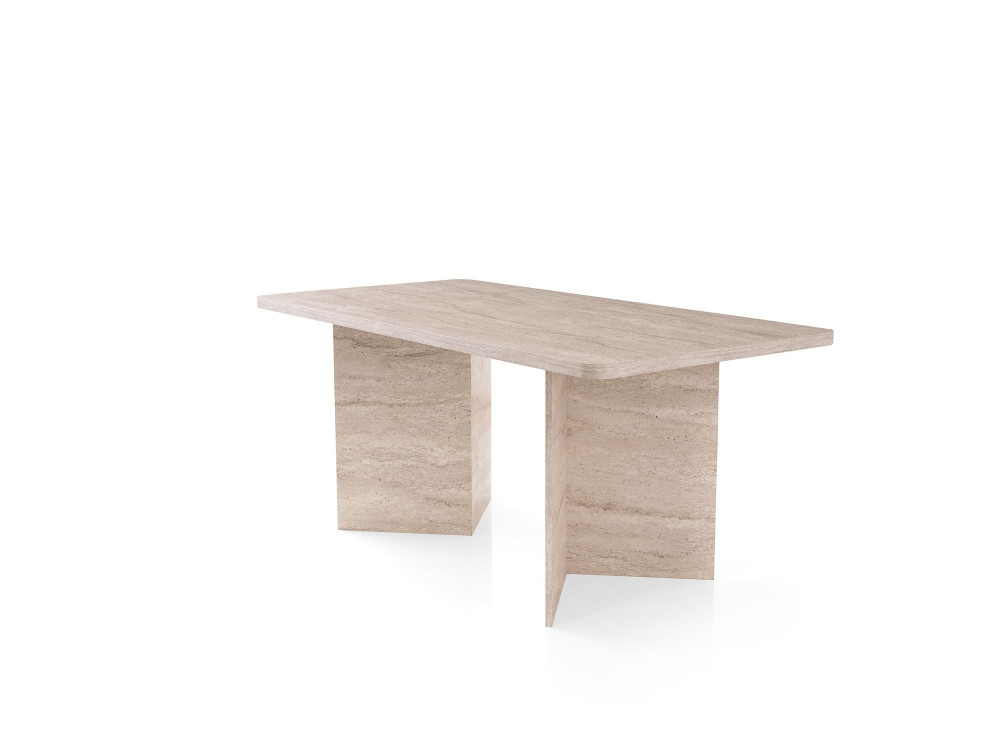 Mesa de comedor de madera "Lizzard" 180 x 90 x 77 cm - Travertino