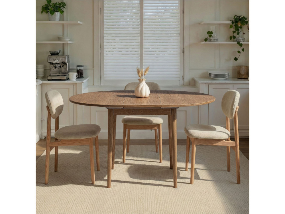 Mesa de comedor de madera extensible "Viona" 100 x 100 x 75 cm - Le chêne de Kafka