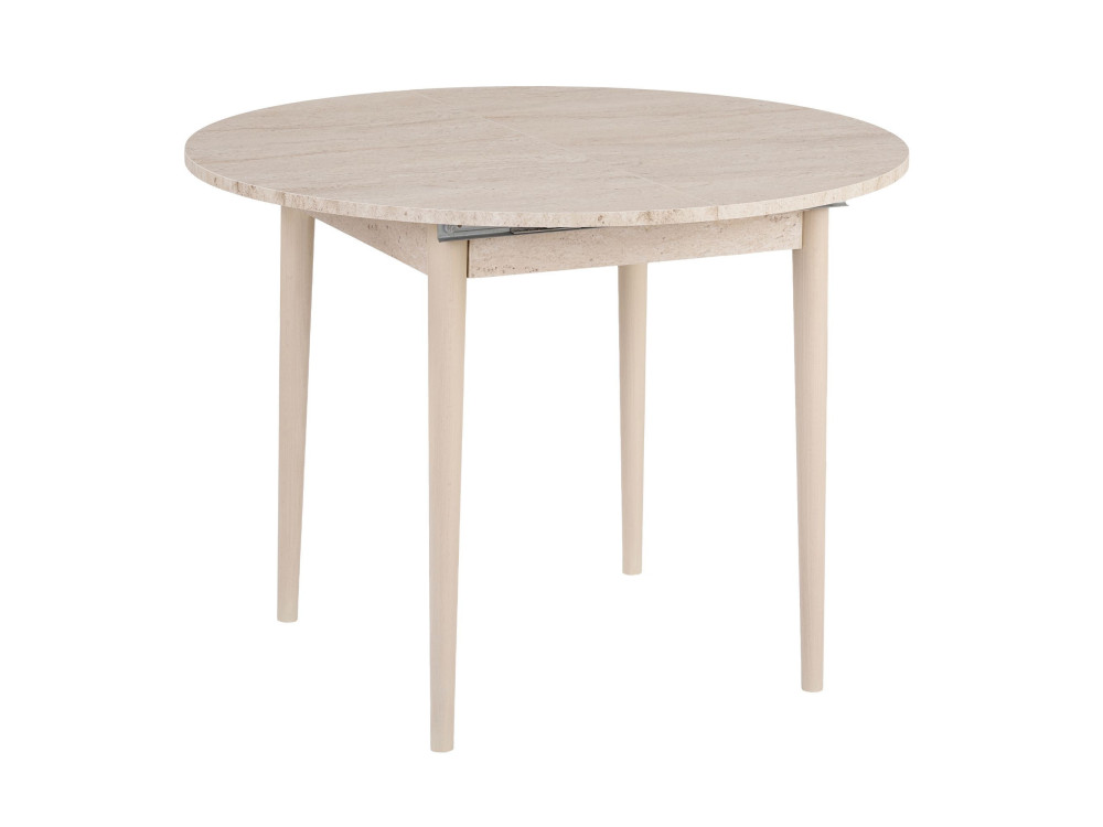 Mesa de comedor de madera extensible "Viona" 100 x 100 x 75 cm - Travertino