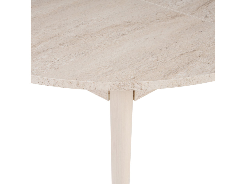 Mesa de comedor de madera extensible "Viona" 100 x 100 x 75 cm - Travertino