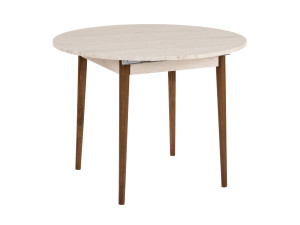 Mesa de comedor de madera extensible "Viona" 100 x 100 x 75 cm - Travertino