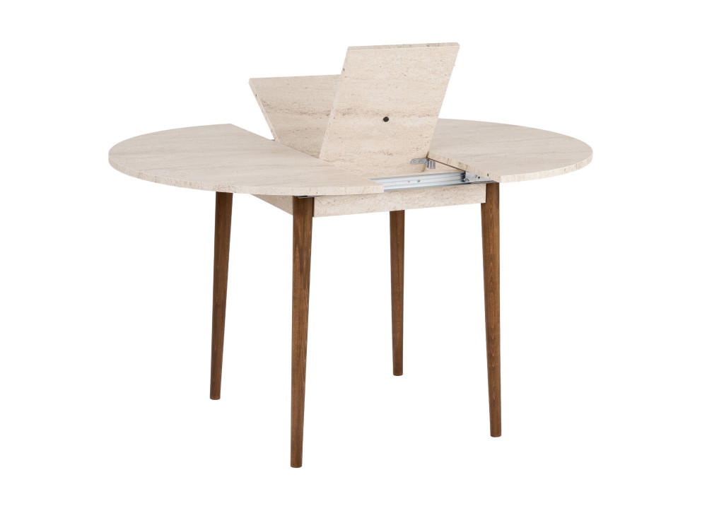 Mesa de comedor de madera extensible "Viona" 100 x 100 x 75 cm - Travertino