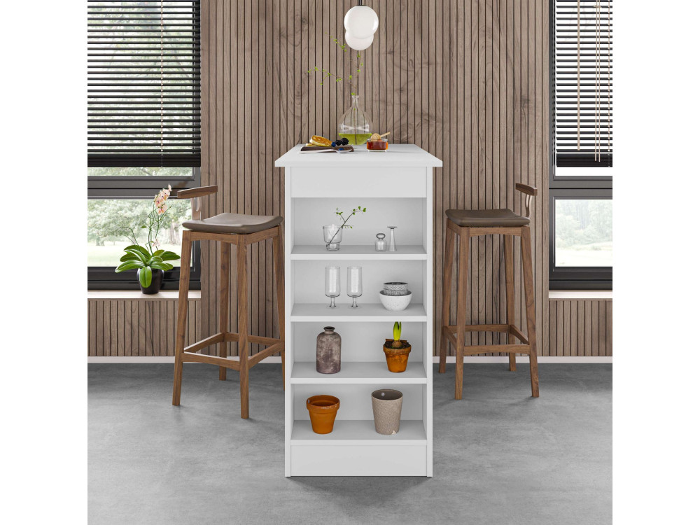 Mesa de bar de madera "Golondrina" 117 x 54 x 101,8 cm - Blanca