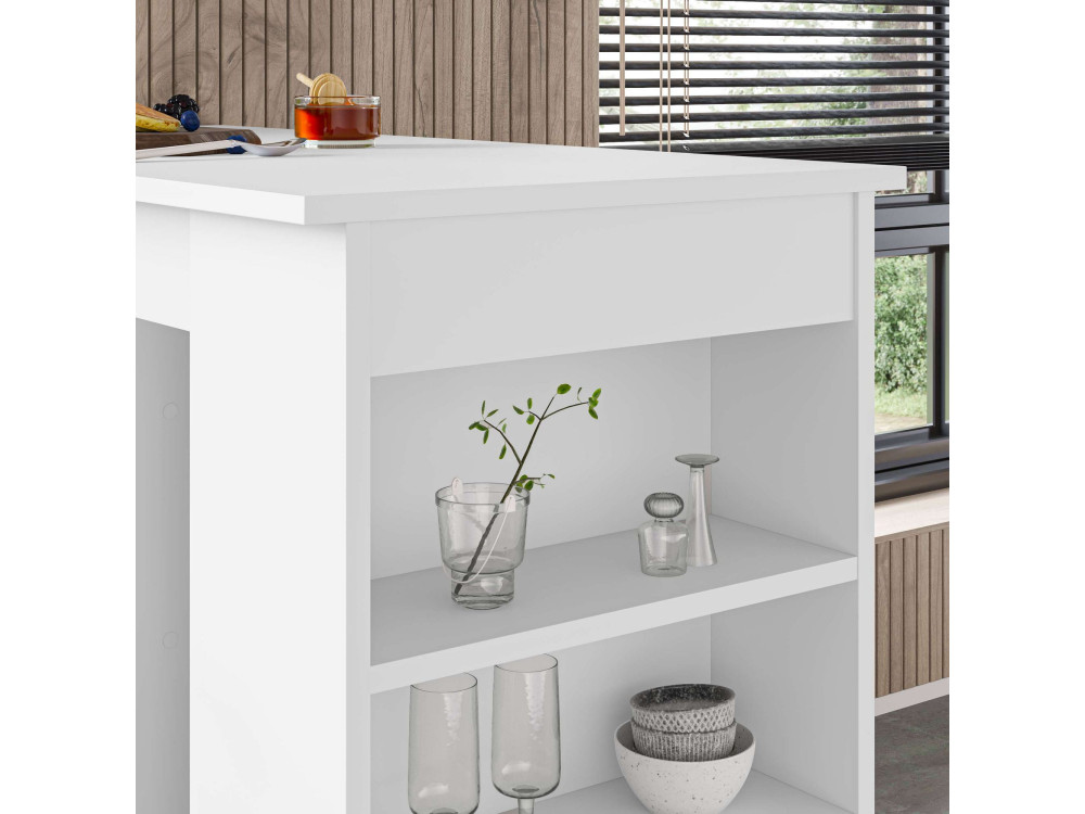 Mesa de bar de madera "Golondrina" 117 x 54 x 101,8 cm - Blanca