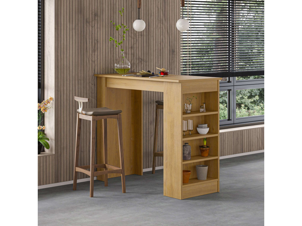 Mesa de bar de madera "Golondrina" 117 x 54 x 101,8 cm - Roble zafiro