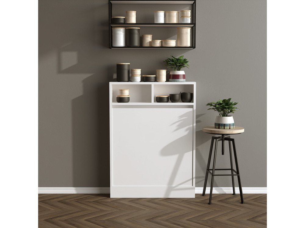 Mesa de comedor plegable de madera "Bracked" - 70 x 15 x 96 cm - Blanco